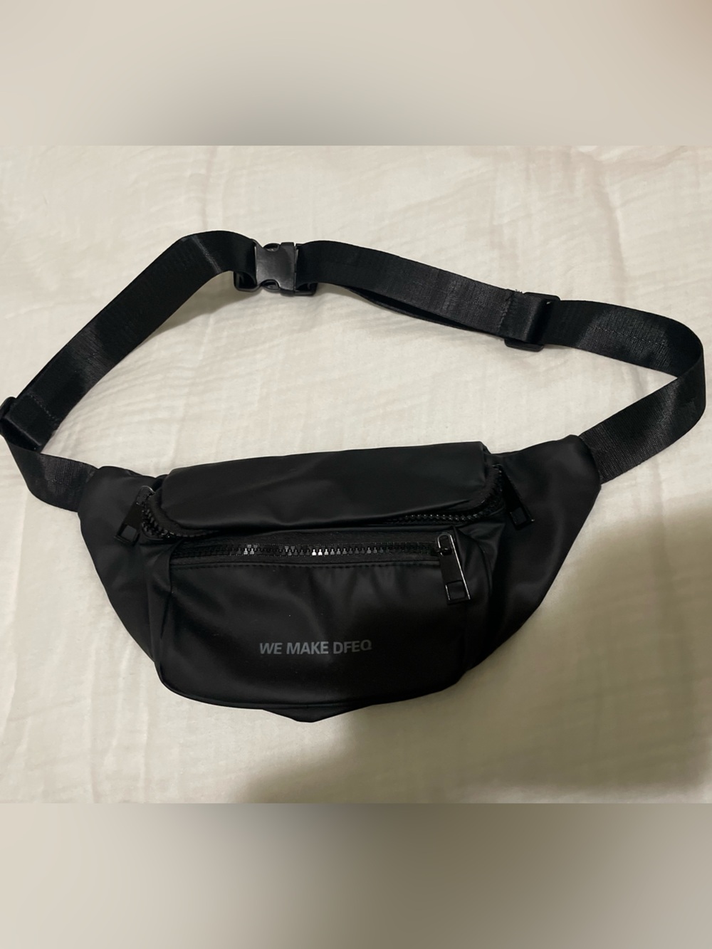 Black Men's Sling Waist Bag - Minimal Design